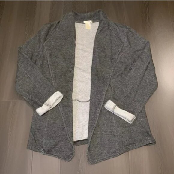 Women's Gray Oversized Cotton-Polyester Jacket By Matty M, Size X-Large - Picture 1 of 3